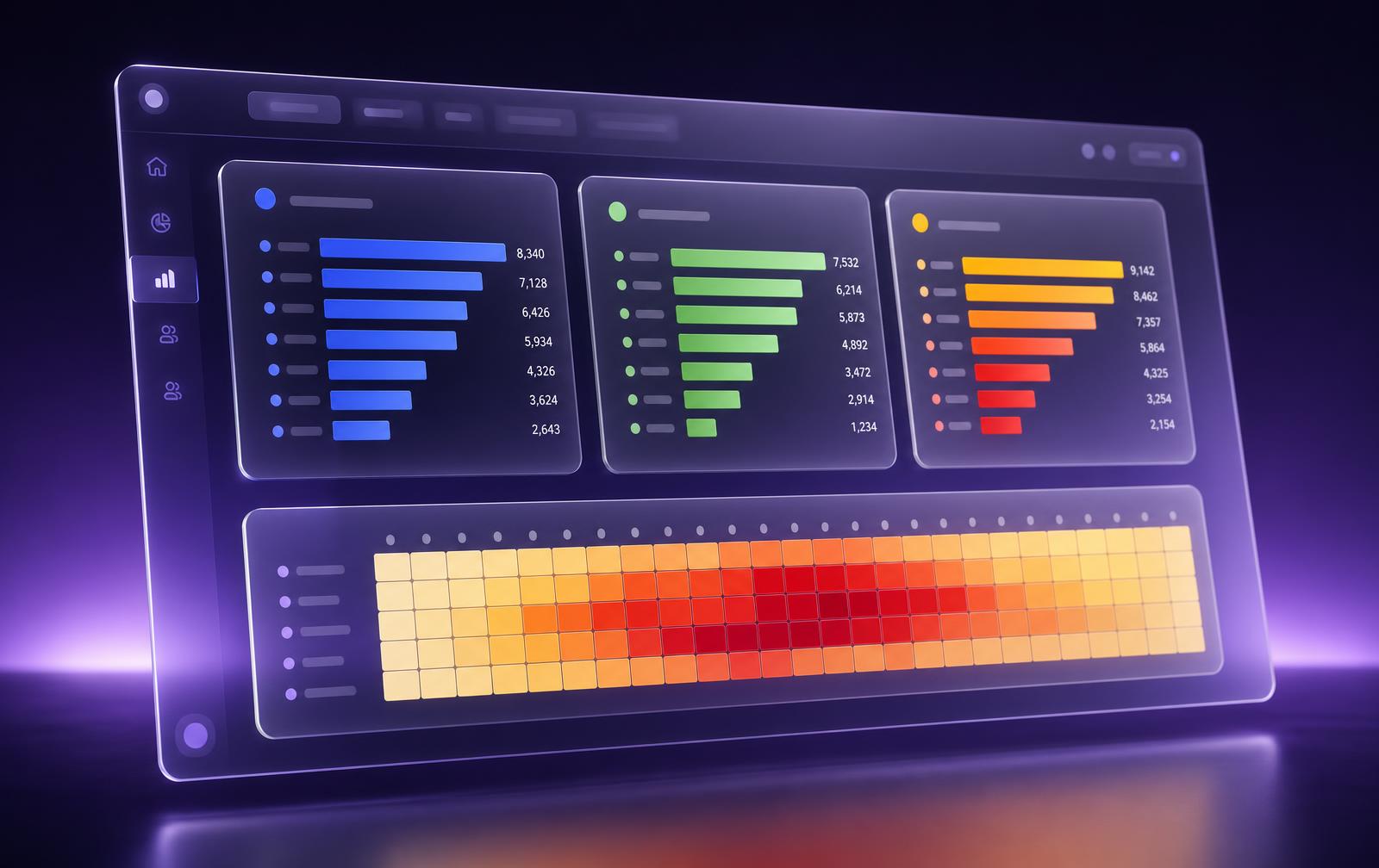 Painel de analytics da Workhub